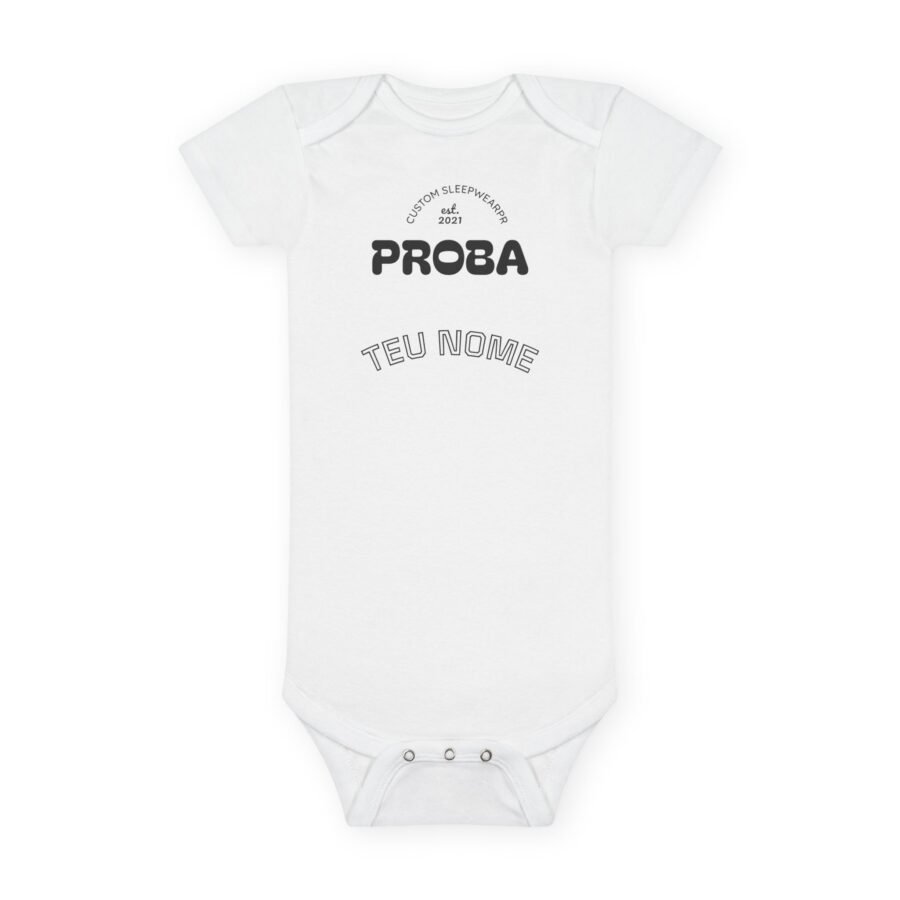 baby bodysuit “proba neno” organic cotton infant onesie — cute minimalist newborn gift